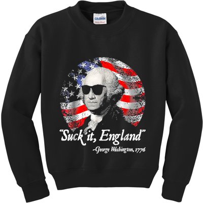 Suck It England 4th Of July George Washington Kids Sweatshirt