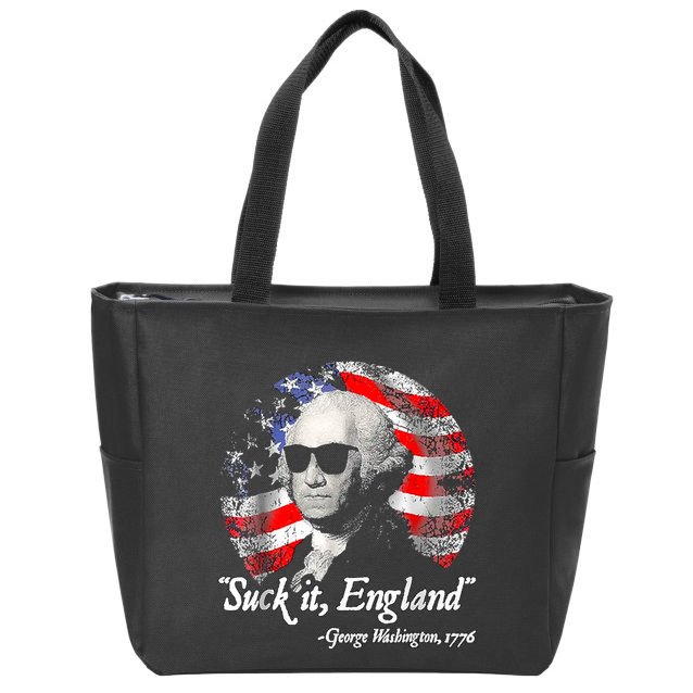 Suck It England 4th Of July George Washington Zip Tote Bag