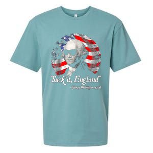 Suck It England 4th Of July George Washington Sueded Cloud Jersey T-Shirt