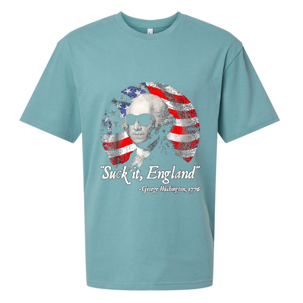 Suck It England 4th Of July George Washington Sueded Cloud Jersey T-Shirt