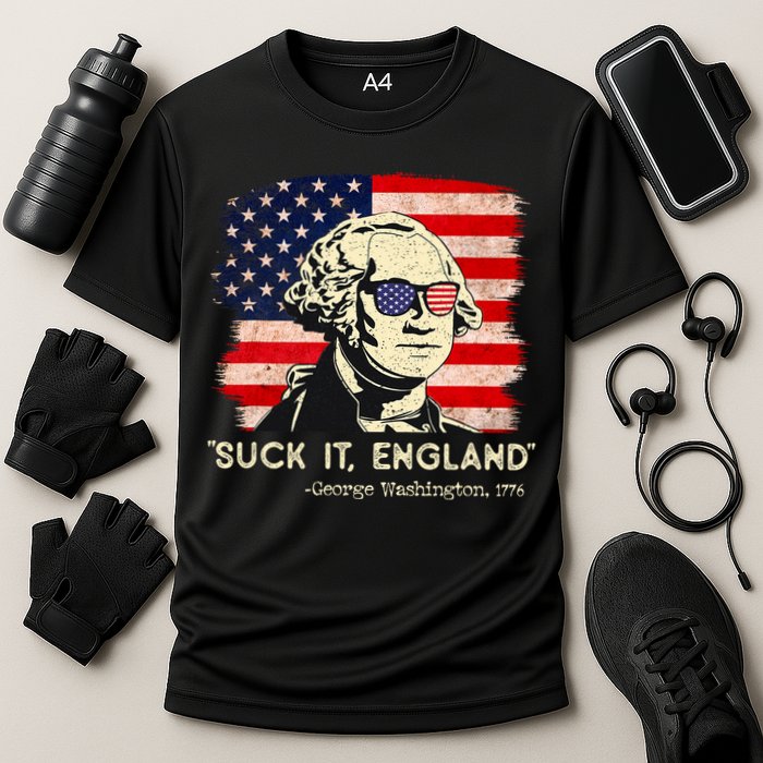 Suck It England Funny 4th Of July Funny George Washington Cooling Performance Crew T-Shirt