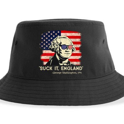 Suck It England Funny 4th Of July Funny George Washington Sustainable Bucket Hat