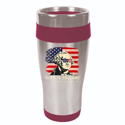 Suck It England Funny 4th Of July Funny George Washington 16oz Travel Tumbler