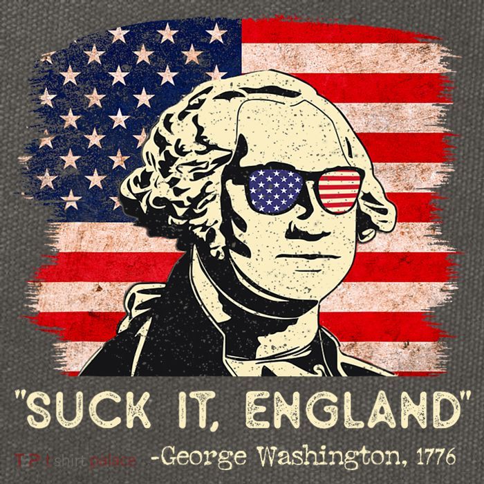 Suck It England Funny 4th Of July Funny George Washington Cotton Canvas Backpack