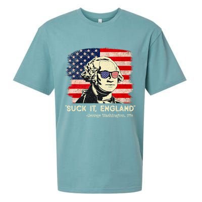 Suck It England Funny 4th Of July Funny George Washington Sueded Cloud Jersey T-Shirt