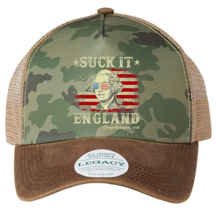 Suck It England Funny 4th Of July George Washington 1776 Legacy Tie Dye Trucker Hat