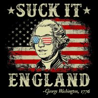 Suck It England Funny 4th Of July George Washington 1776 Stripe Pom Pom Beanie