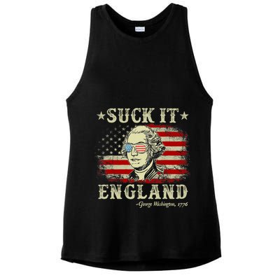 Suck It England Funny 4th Of July George Washington 1776 Ladies PosiCharge Tri-Blend Wicking Tank