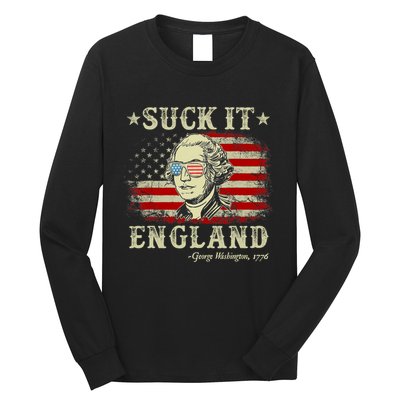 Suck It England Funny 4th Of July George Washington 1776 Long Sleeve Shirt