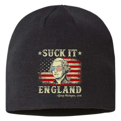 Suck It England Funny 4th Of July George Washington 1776 Sustainable Beanie