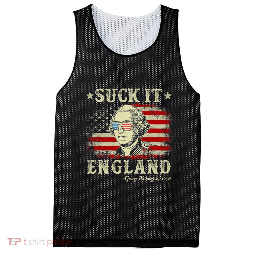 Suck It England Funny 4th Of July George Washington 1776 Mesh Reversible Basketball Jersey Tank