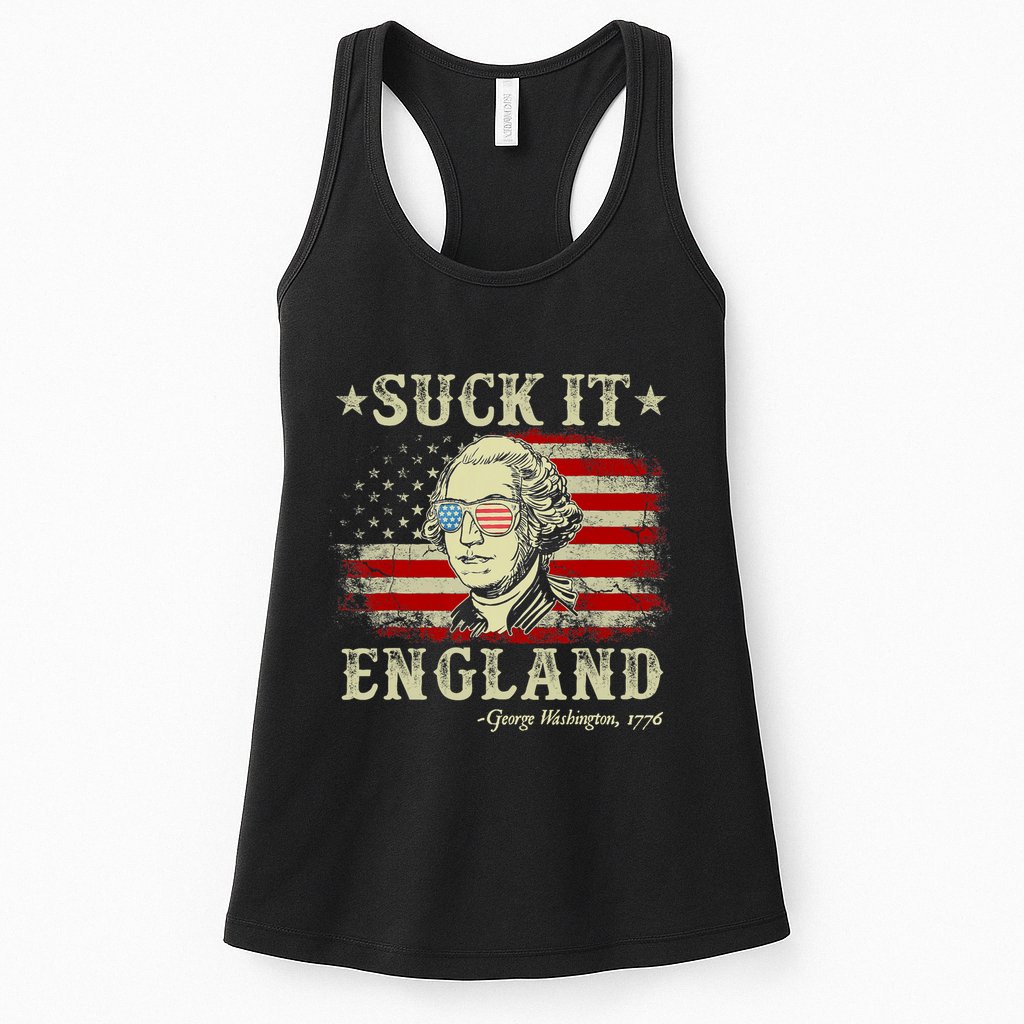 Suck It England Funny 4th Of July George Washington 1776 Womens Tank Top