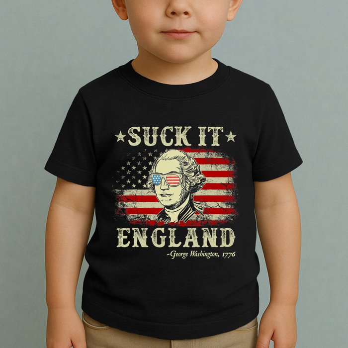 Suck It England Funny 4th Of July George Washington 1776 Toddler T-Shirt