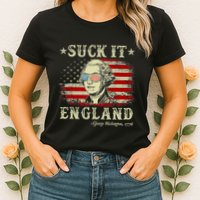 Suck It England Funny 4th Of July George Washington 1776 Womens T-Shirt