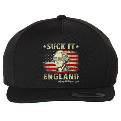 Suck It England Funny 4th Of July George Washington 1776 Wool Snapback Cap