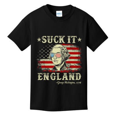 Suck It England Funny 4th Of July George Washington 1776 Kids T-Shirt