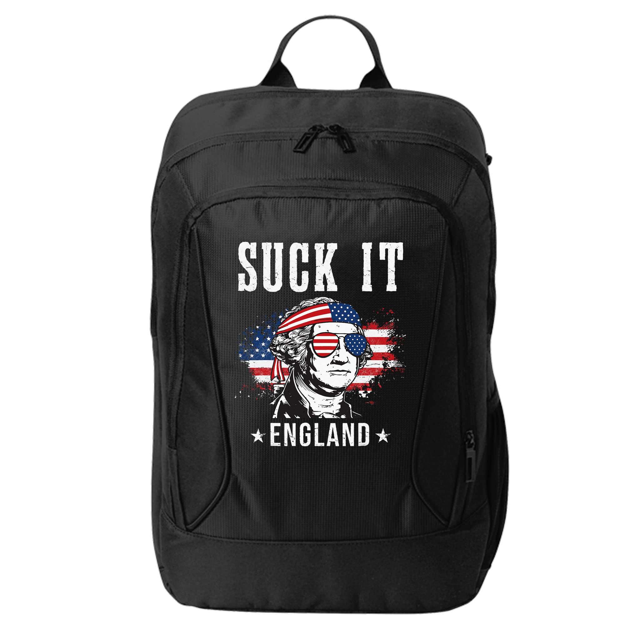 Suck It England Funny 4th of July George Washington Funny City Backpack