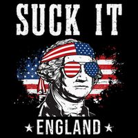 Suck It England Funny 4th of July George Washington Funny 7-Panel Snapback Hat