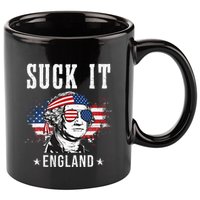 Suck It England Funny 4th of July George Washington Funny 11oz C Handle Ceramic Mug