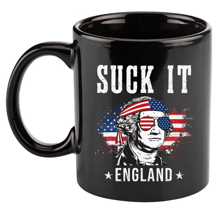 Suck It England Funny 4th of July George Washington Funny 11oz C Handle Ceramic Mug