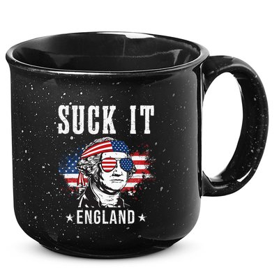 Suck It England Funny 4th of July George Washington Funny 15oz Campfire Ceramic Mug