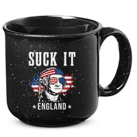 Suck It England Funny 4th of July George Washington Funny 15oz Campfire Ceramic Mug