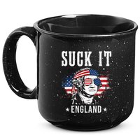Suck It England Funny 4th of July George Washington Funny 15oz Campfire Ceramic Mug