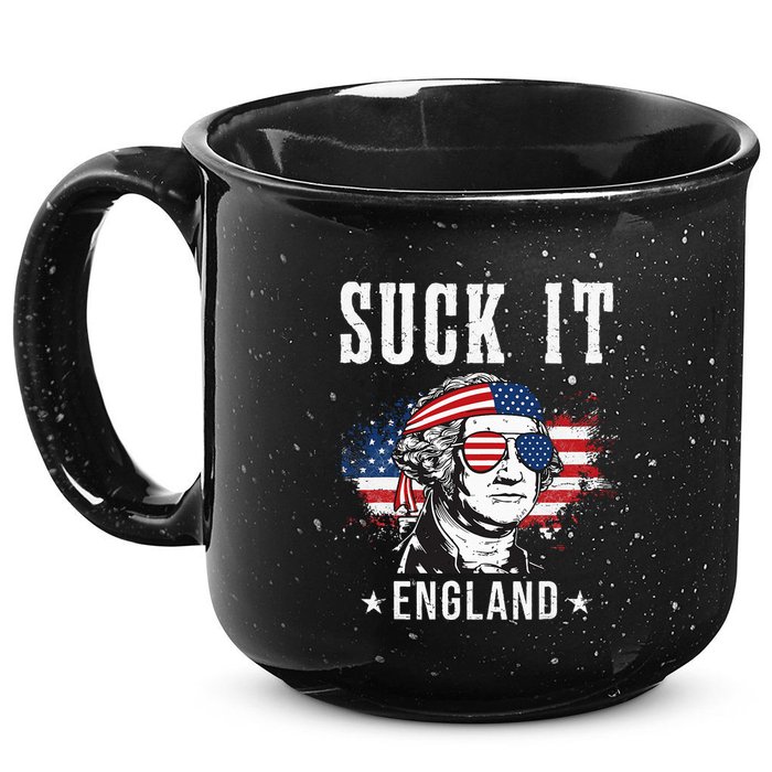 Suck It England Funny 4th of July George Washington Funny 15oz Campfire Ceramic Mug