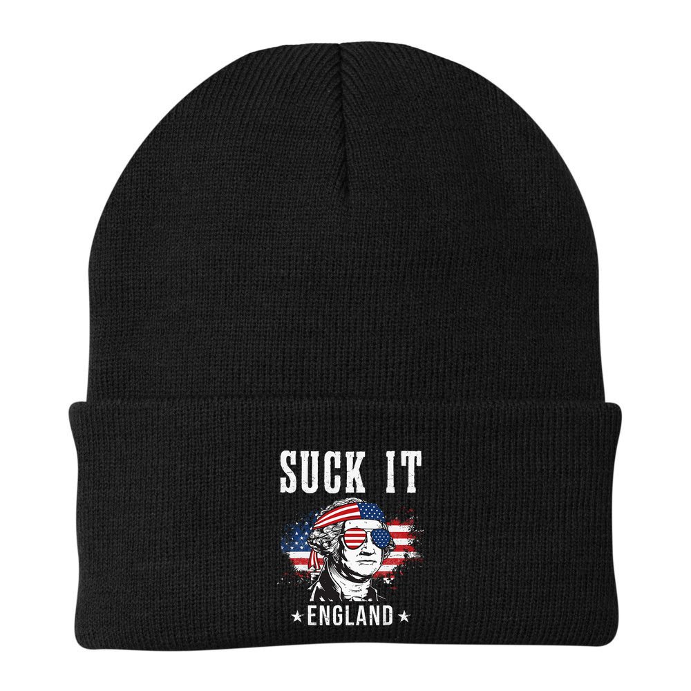 Suck It England Funny 4th of July George Washington Funny Beanie