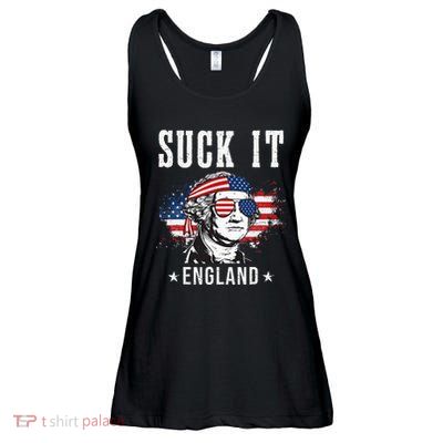 Suck It England Funny 4th of July George Washington Funny Ladies Essential Flowy Tank