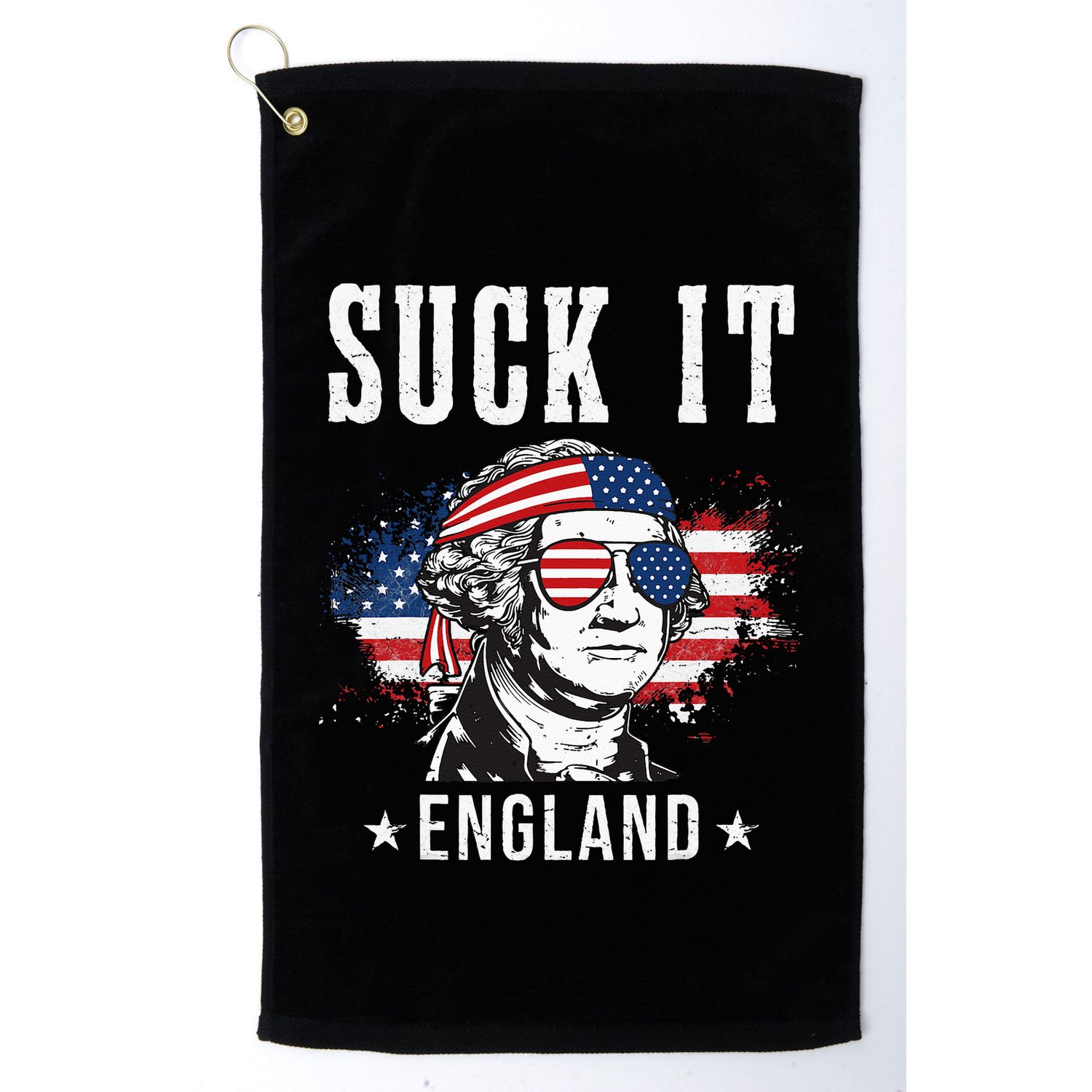 Suck It England Funny 4th of July George Washington Funny Golf Towel