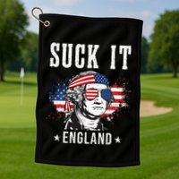 Suck It England Funny 4th of July George Washington Funny Golf Towel