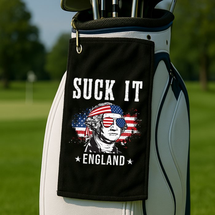 Suck It England Funny 4th of July George Washington Funny Golf Towel