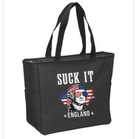 Suck It England Funny 4th of July George Washington Funny Zip Tote Bag