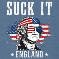 Suck It England Funny 4th of July George Washington Funny Garment-Dyed Sweatshirt