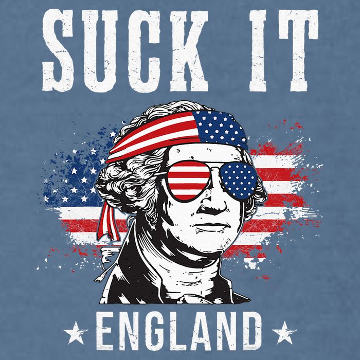 Suck It England Funny 4th of July George Washington Funny Garment-Dyed Sweatshirt
