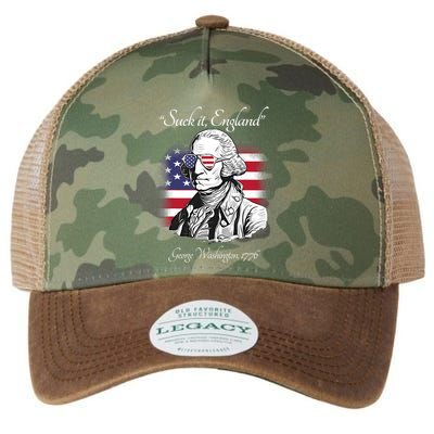 Suck It England Funny George Washington USA Flag 4th Of July Legacy Tie Dye Trucker Hat