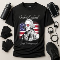 Suck It England Funny George Washington USA Flag 4th Of July Cooling Performance Crew T-Shirt