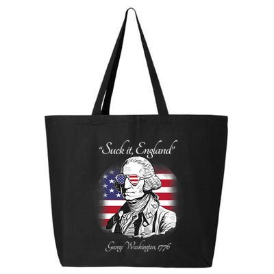Suck It England Funny George Washington USA Flag 4th Of July 25L Jumbo Tote