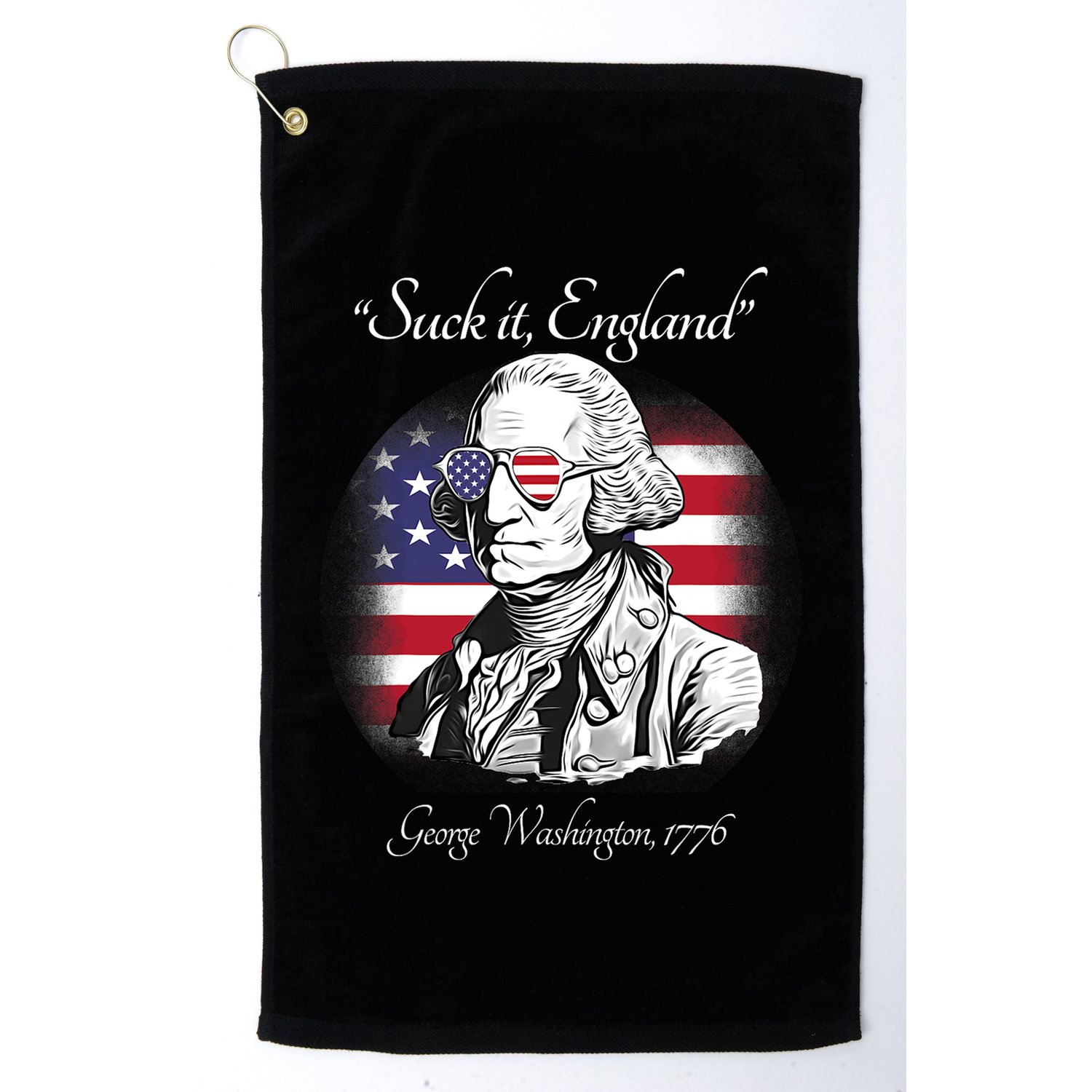 Suck It England Funny George Washington USA Flag 4th Of July Golf Towel