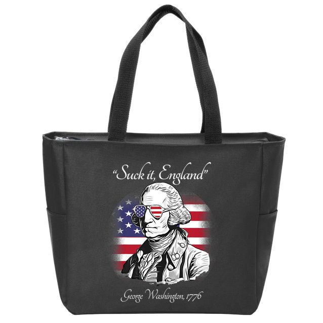 Suck It England Funny George Washington USA Flag 4th Of July Zip Tote Bag