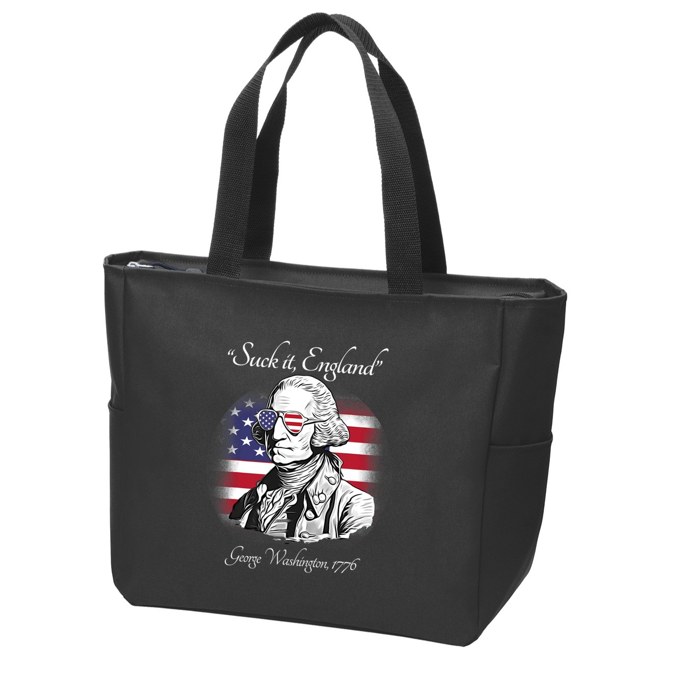 Suck It England Funny George Washington USA Flag 4th Of July Zip Tote Bag