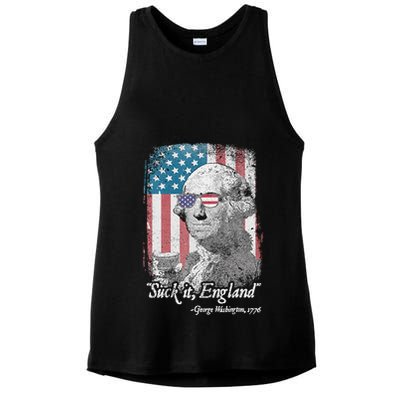 Suck It England Funny 4th of July George Washington 1776 Ladies PosiCharge Tri-Blend Wicking Tank
