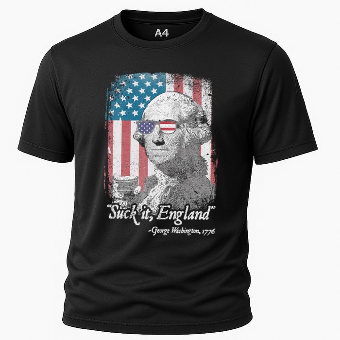 Suck It England Funny 4th of July George Washington 1776 Cooling Performance Crew T-Shirt