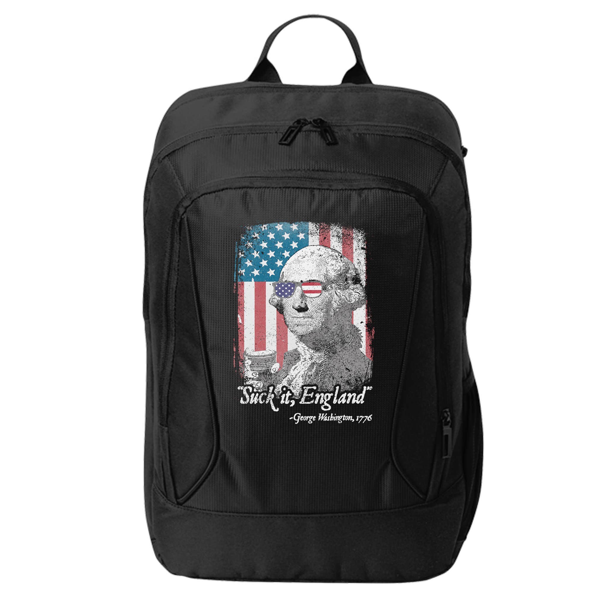 Suck It England Funny 4th of July George Washington 1776 City Backpack