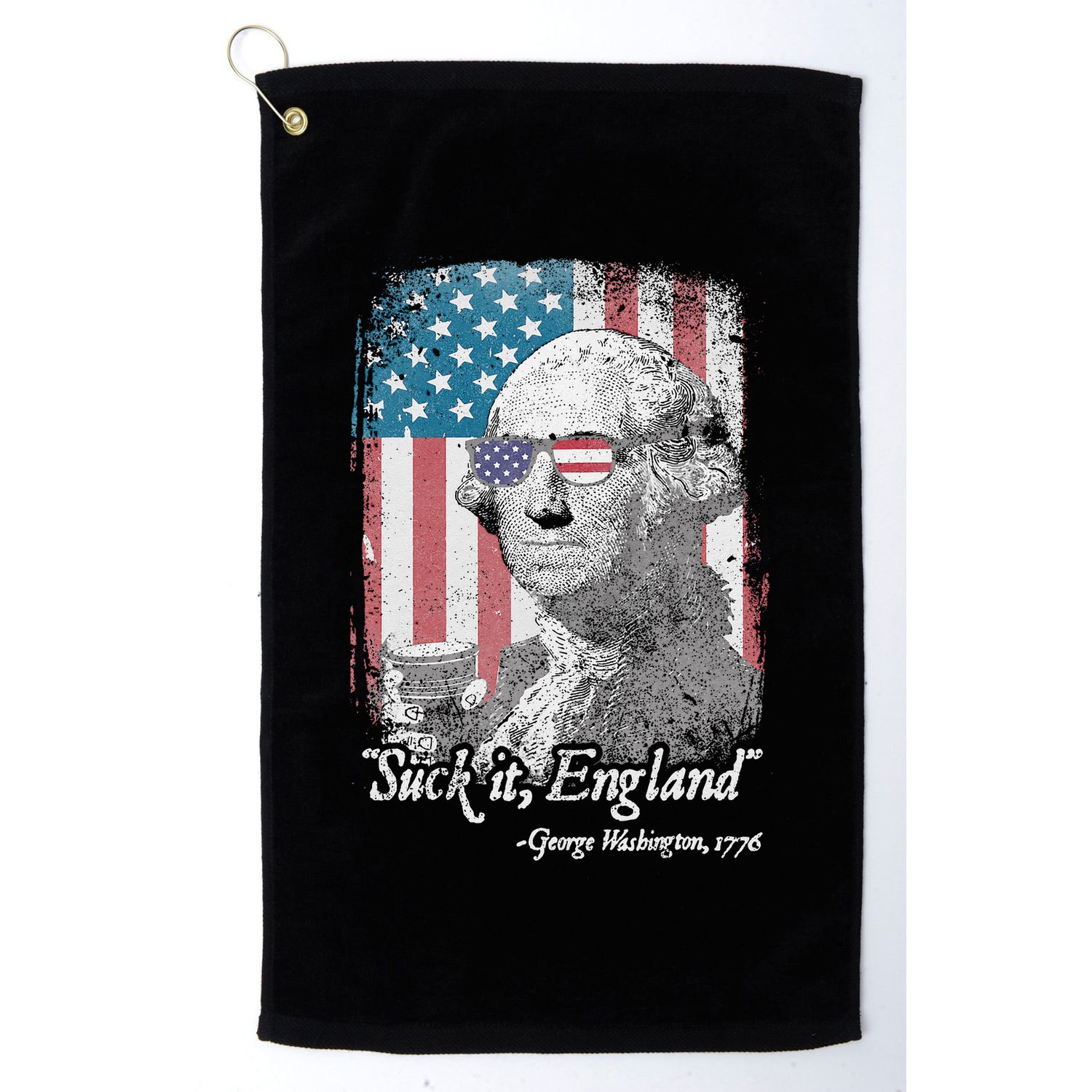 Suck It England Funny 4th of July George Washington 1776 Golf Towel