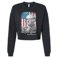 Suck It England Funny 4th of July George Washington 1776 Cropped Pullover Crew
