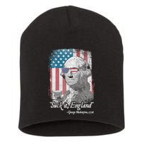 Suck It England Funny 4th of July George Washington 1776 Short Acrylic Beanie