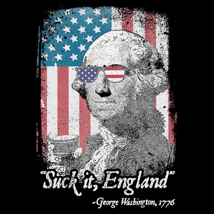 Suck It England Funny 4th of July George Washington 1776 Short Acrylic Beanie