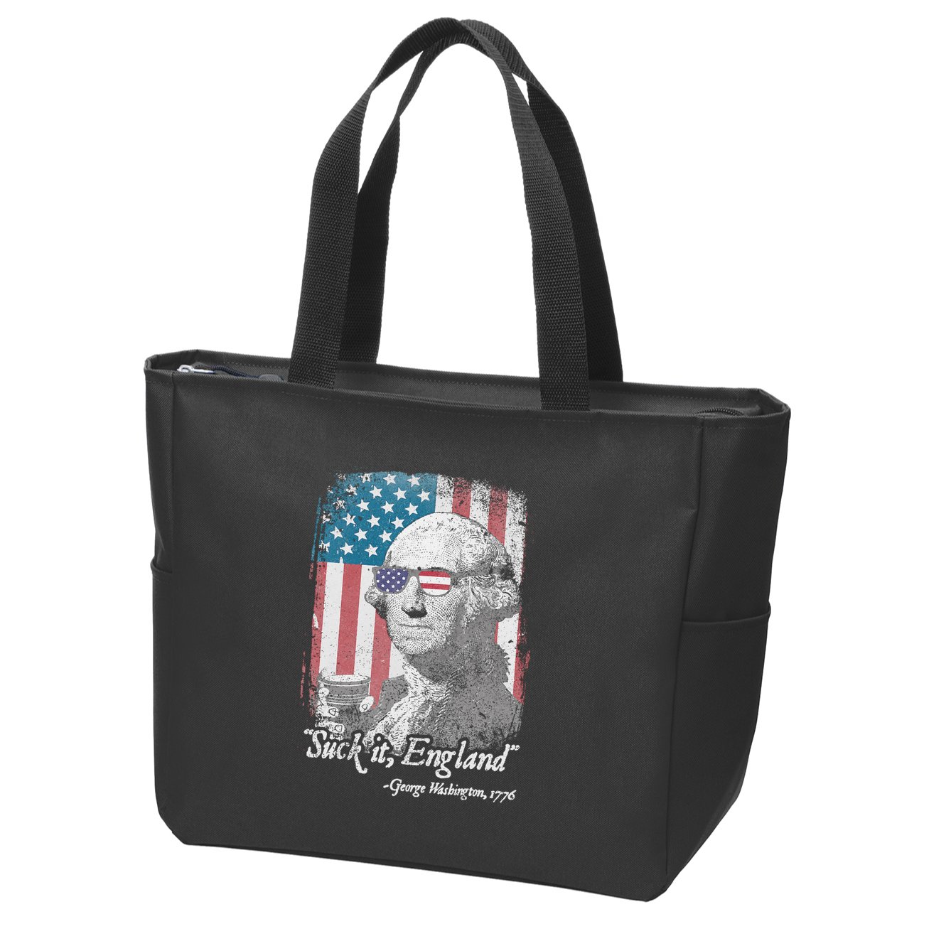 Suck It England Funny 4th of July George Washington 1776 Zip Tote Bag